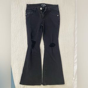 Girls Art Class flare leg jeans in black. Size 7.